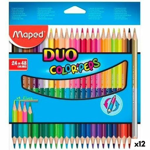 Lápis de cores Maped Duo Color' Peps	 Multicolor 24 Peças Ponta dupla (12 Unidades)