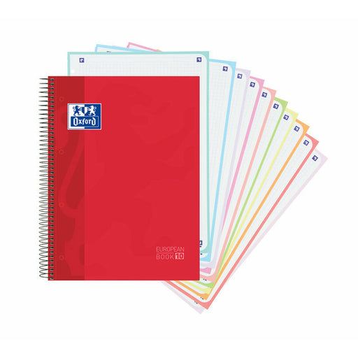 Caderno Oxford Europeanbook 10 School Classic Vermelho A4 150 Folhas (5 Unidades)