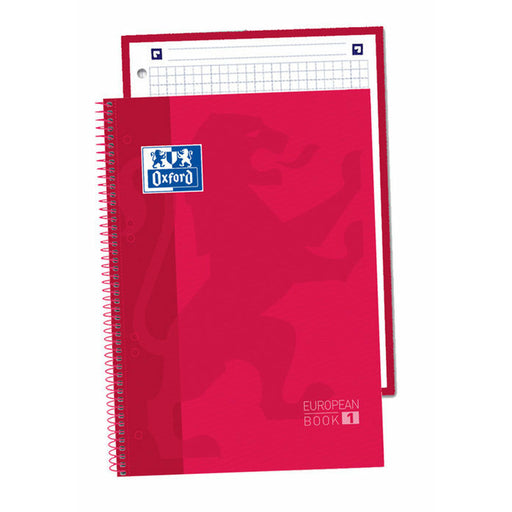 Caderno Oxford Europeanbook 1 Vermelho A5 80 Folhas (5 Unidades)