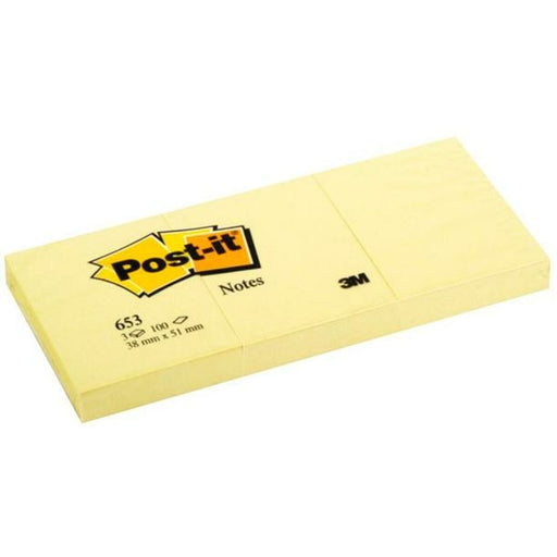 Bloco de Notas Post-it 653 20 Peças Pack Amarelo 100 Folhas 38 x 51 mm (36 Unidades)