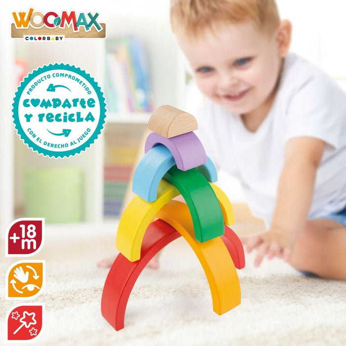 Jogo de habilidade Woomax Arco-íris 21 x 10 x 3,5 cm (12 Unidades)