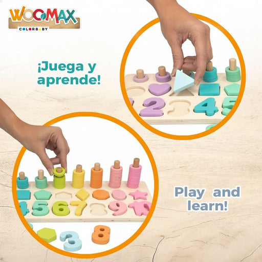 Puzzle Infantil de Madeira Woomax Formas Números + 3 anos (6 Unidades)