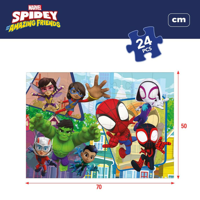 Puzzle Infantil Spidey Dupla face 24 Peças 70 x 1,5 x 50 cm (6 Unidades)