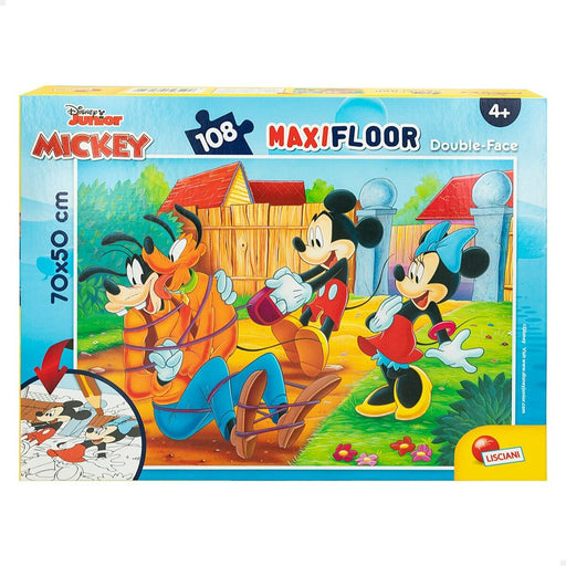 Puzzle Infantil Mickey Mouse Dupla face 108 Peças 70 x 1,5 x 50 cm (6 Unidades)