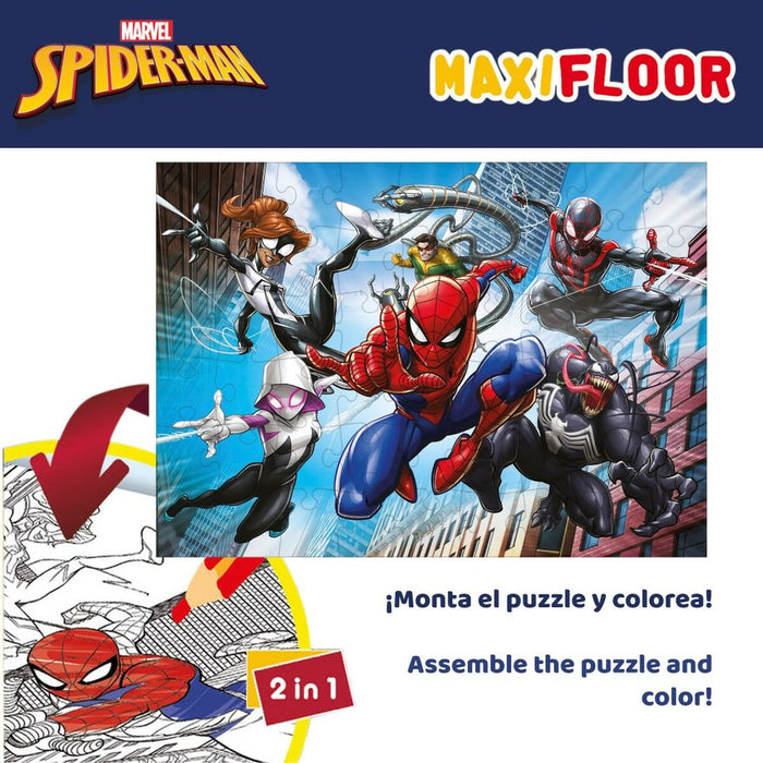 Puzzle Infantil Spider-Man Dupla face 4 em 1 48 Peças 35 x 1,5 x 25 cm (6 Unidades)